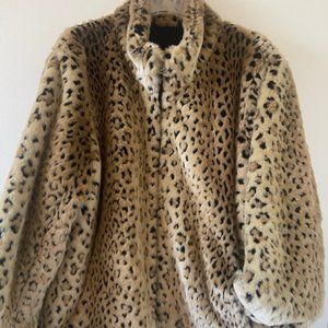 Kristen Blake Leopard Fur coat